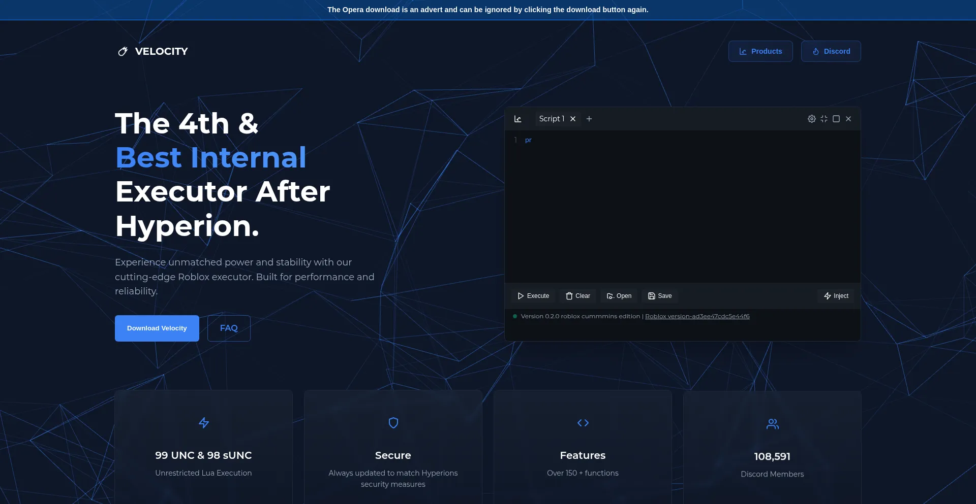 Website screenshot of Getvelocity.live
