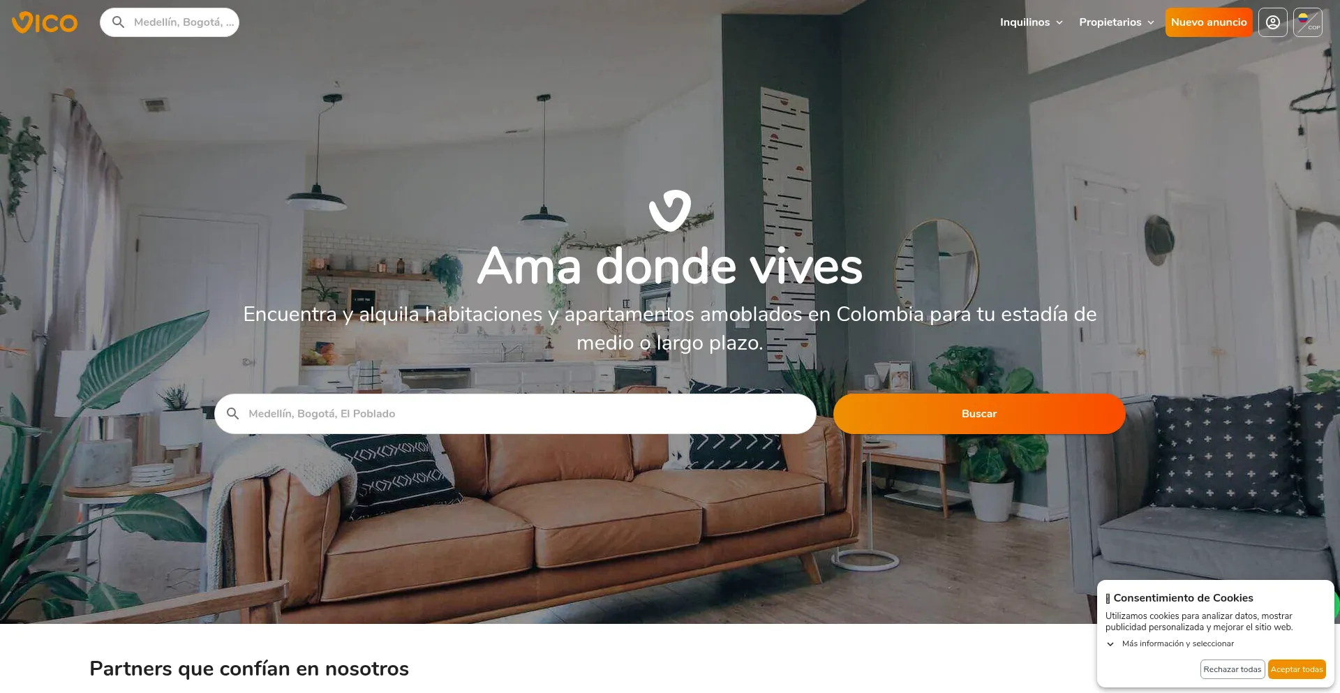 Website screenshot of Getvico.com