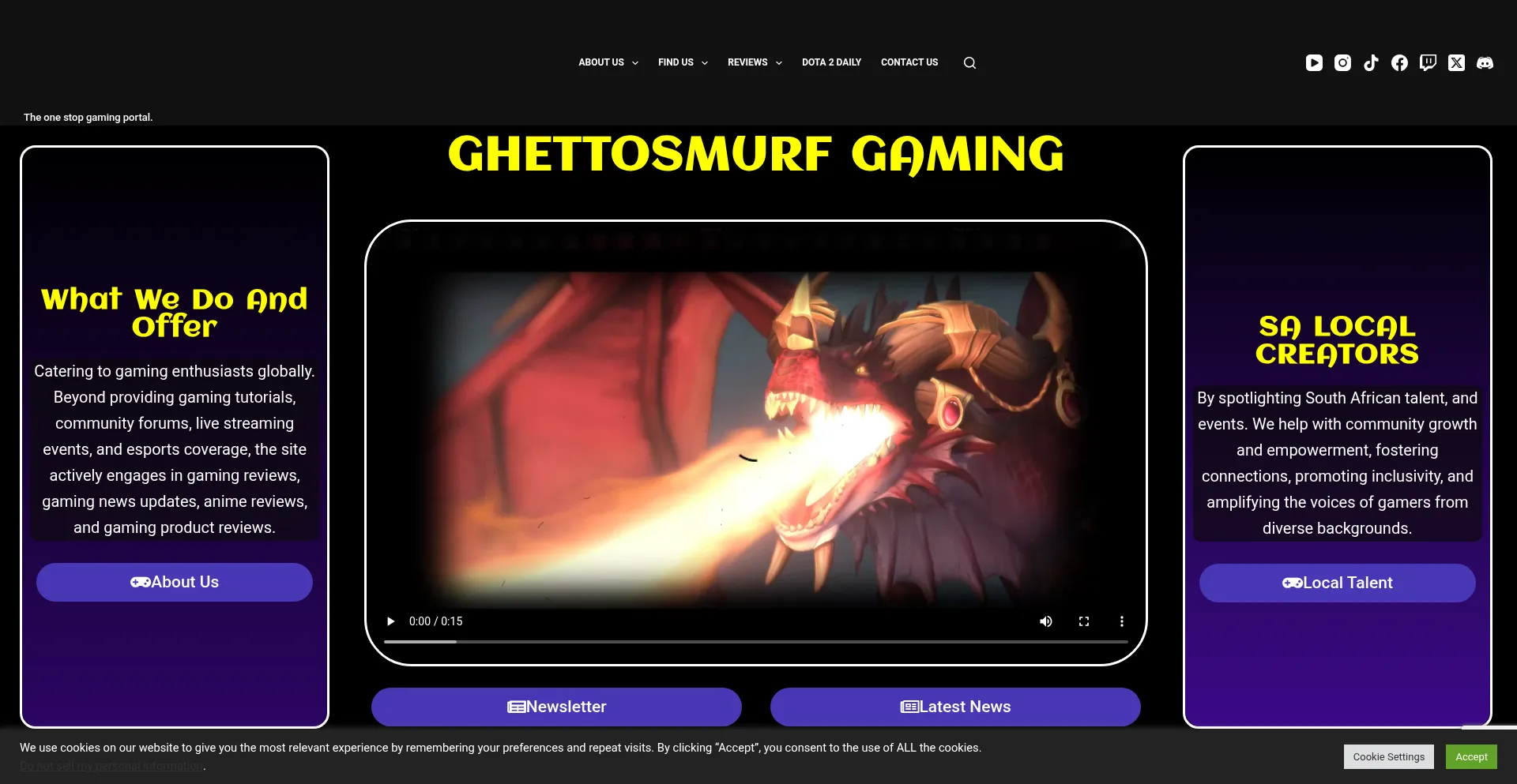 Website screenshot of Ghettosmurfgaming.com