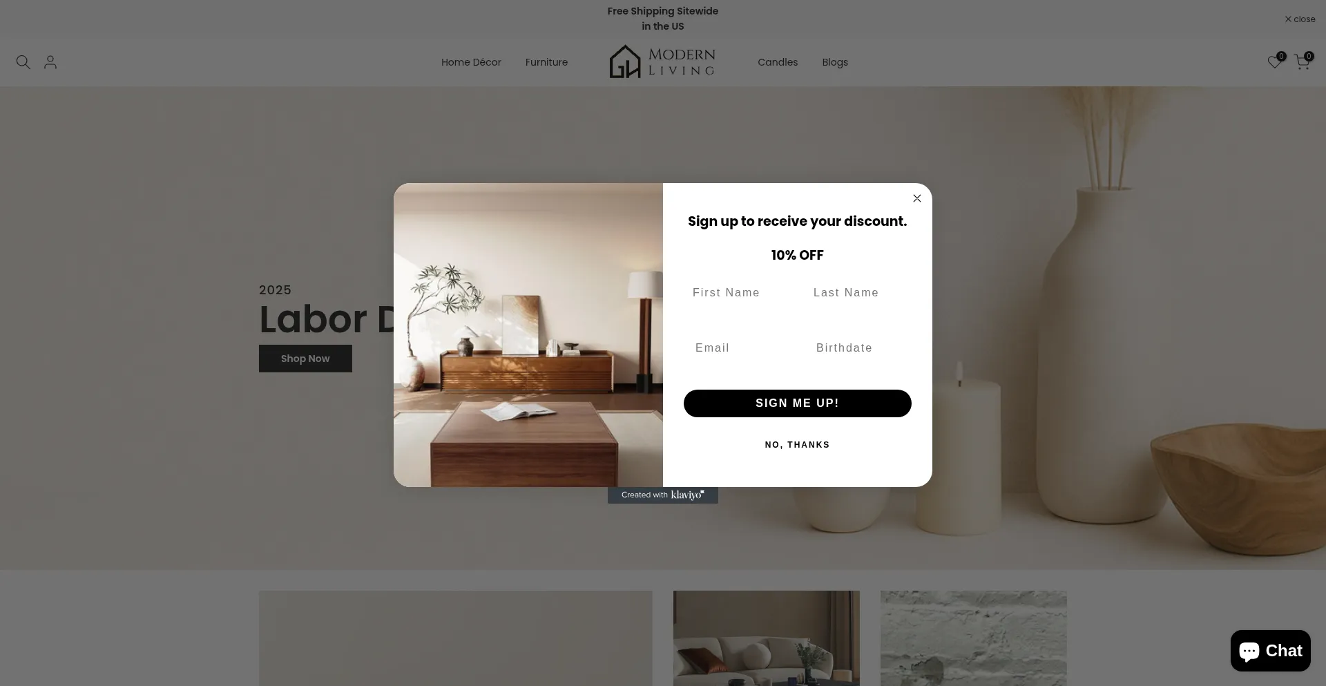 Website screenshot of Ghmodernliving.com