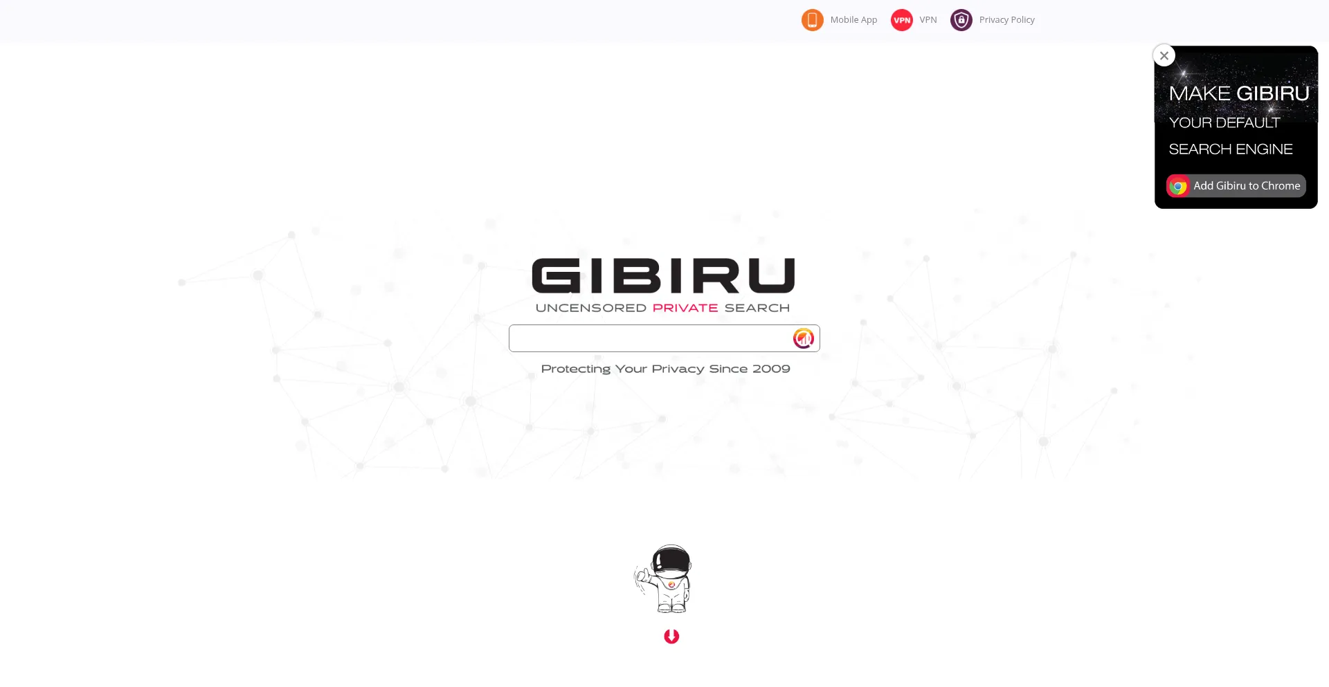 Website screenshot of Gibiru.com