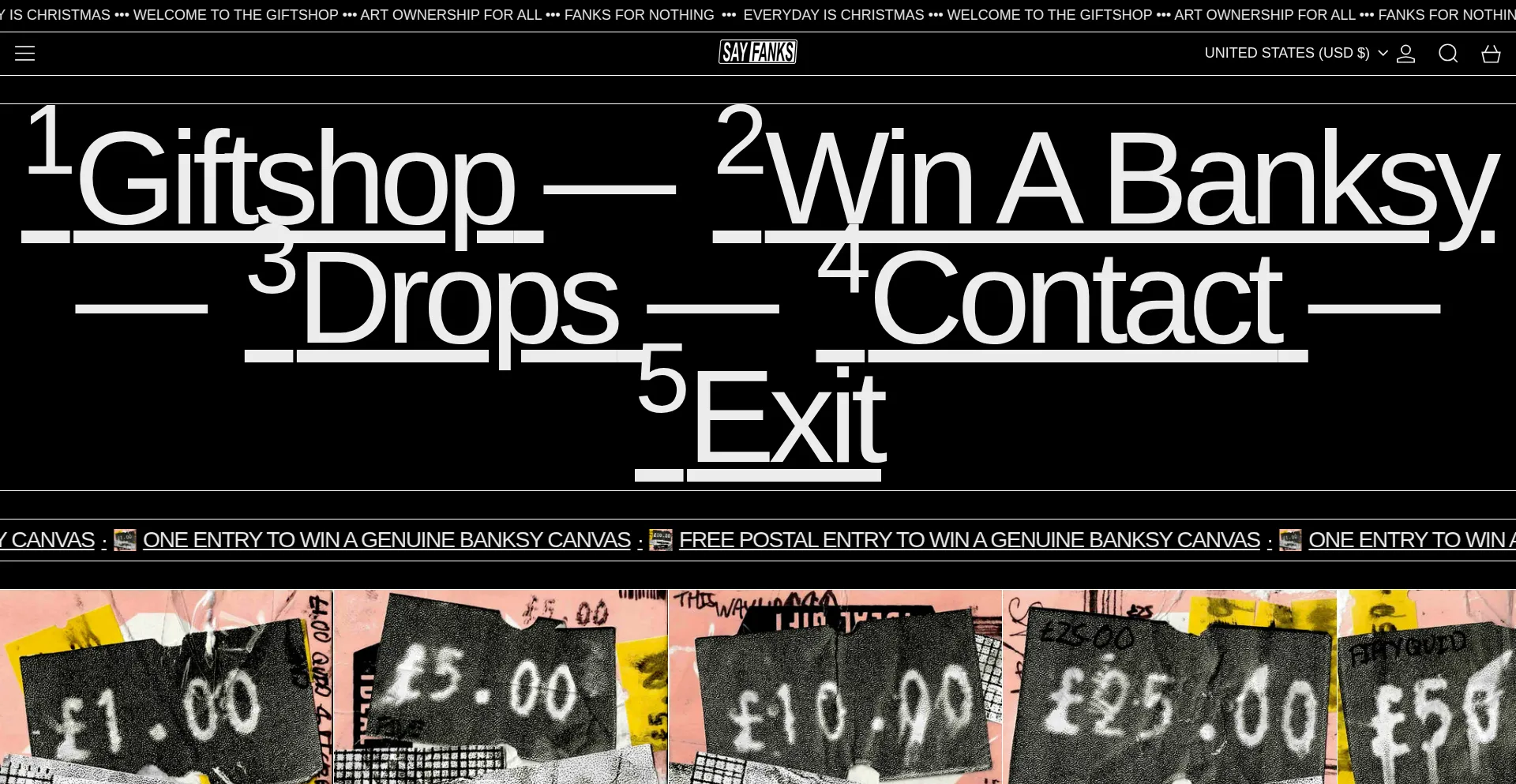 Website screenshot of Giftshop.sayfanks.com