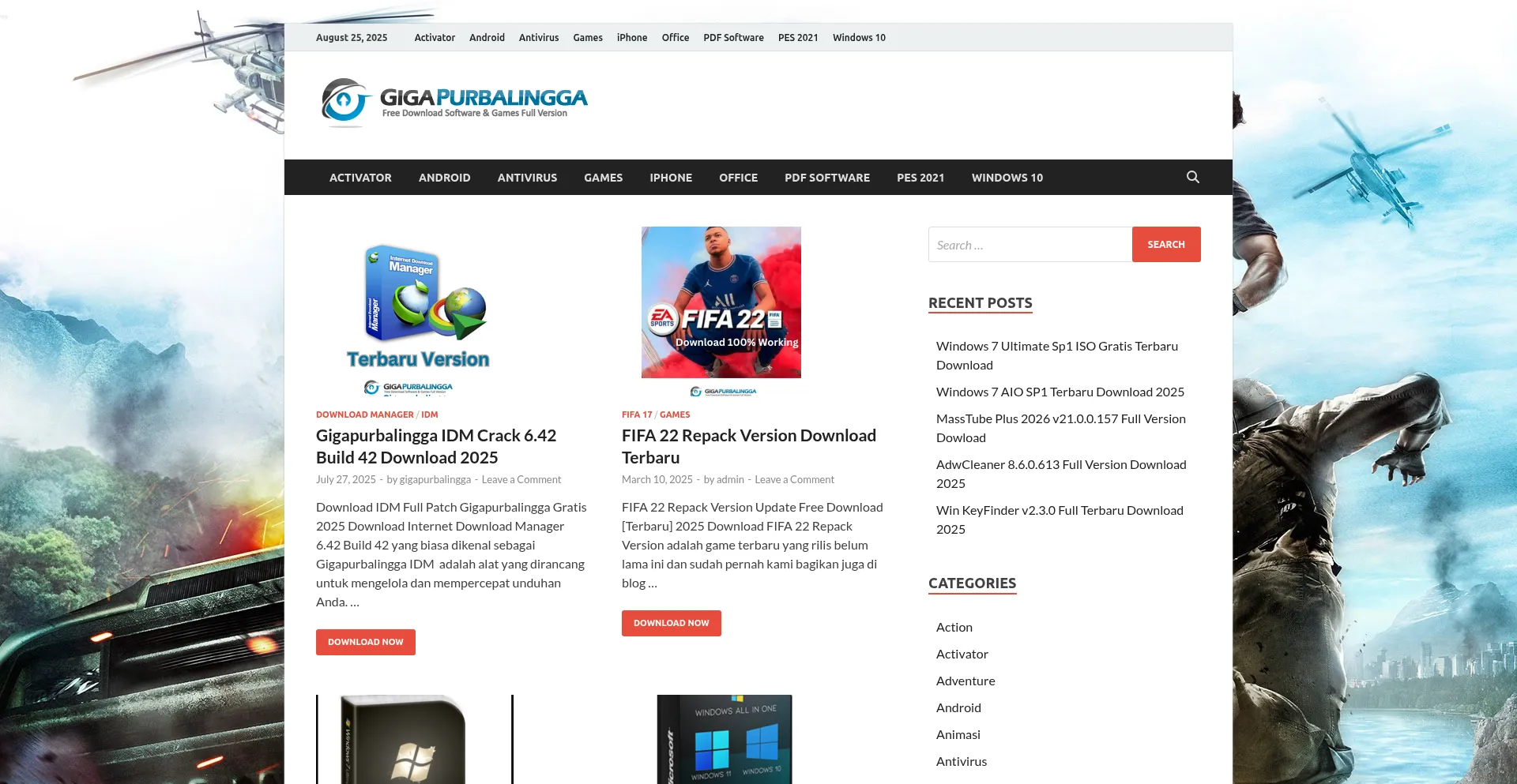Website screenshot of Gigapurbalingga.cc