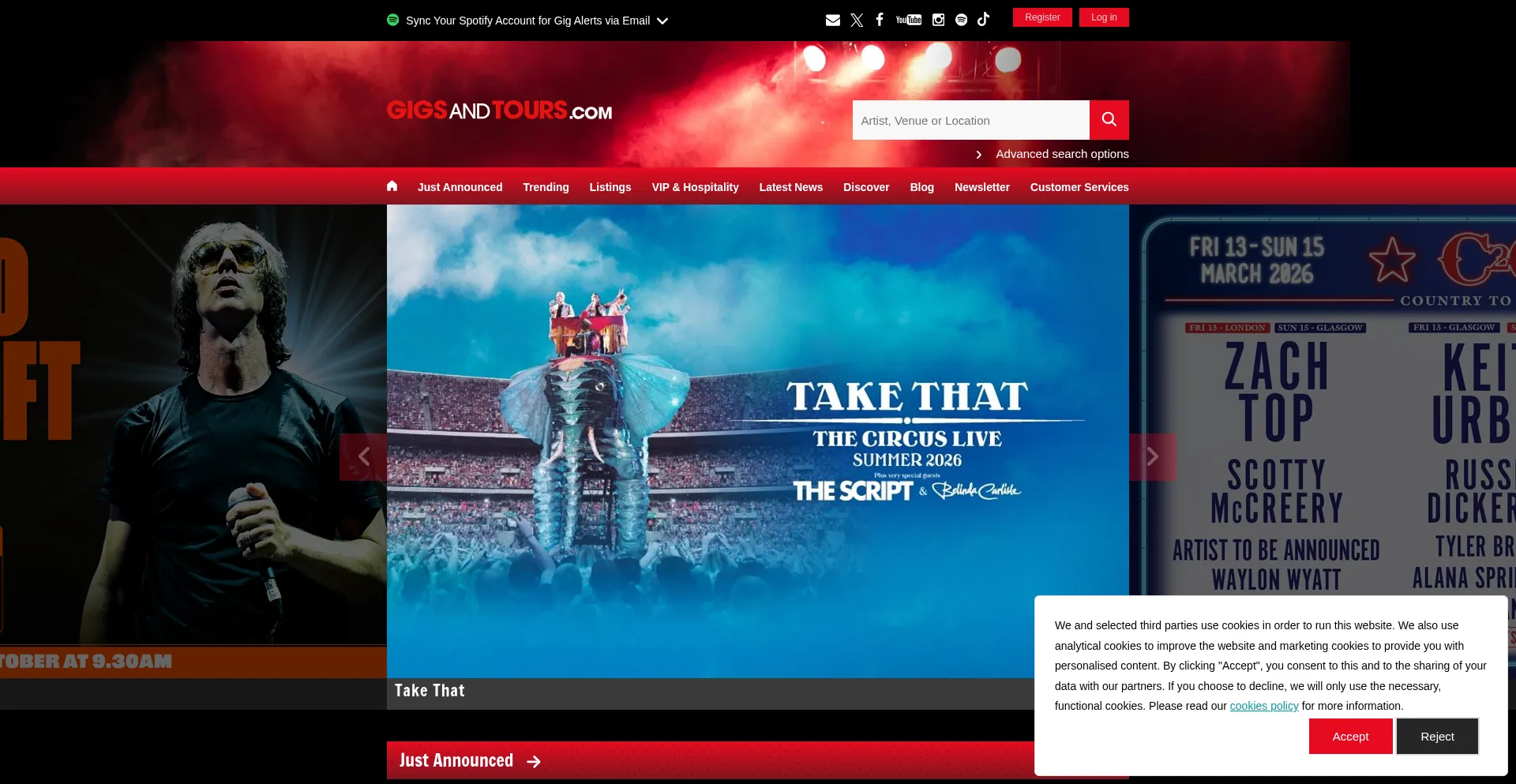 Gigsandtours.com
