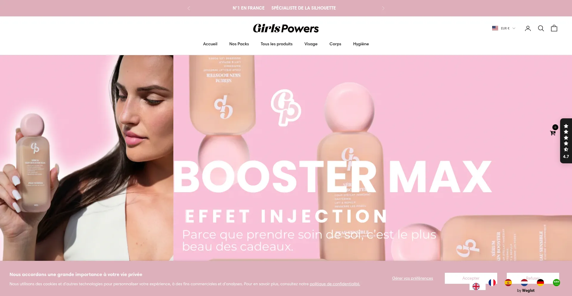 Website screenshot of Girlspowers.com