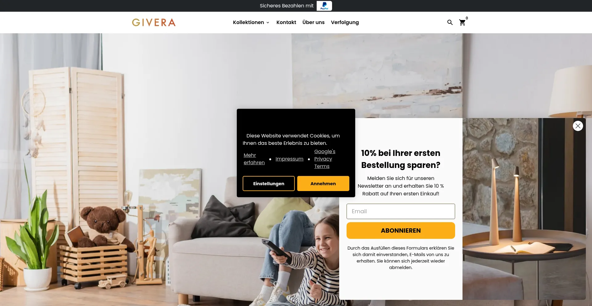 Website screenshot of Givera.de