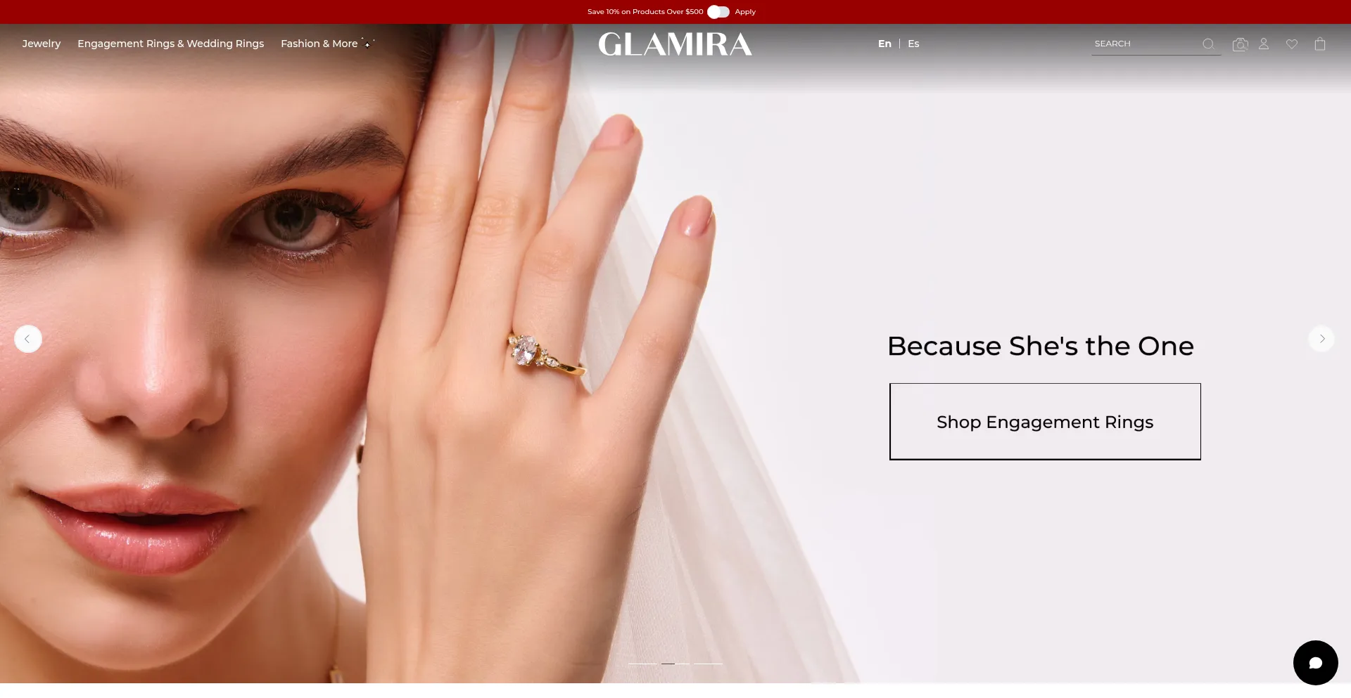 Website screenshot of Glamira.com
