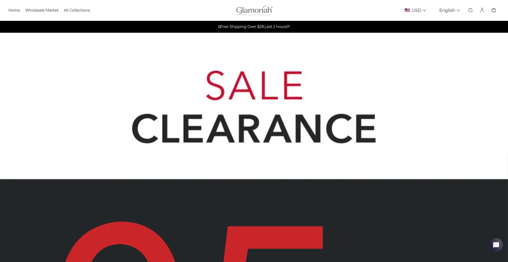 Website screenshot of Glamoriah.com