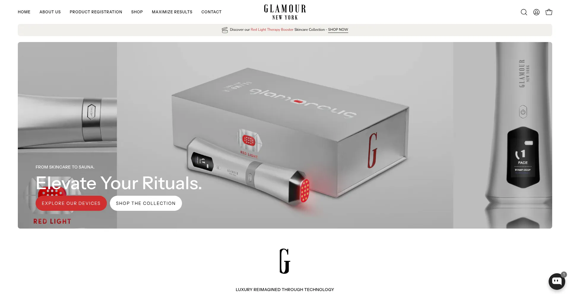 Website screenshot of Glamour-nyc.com