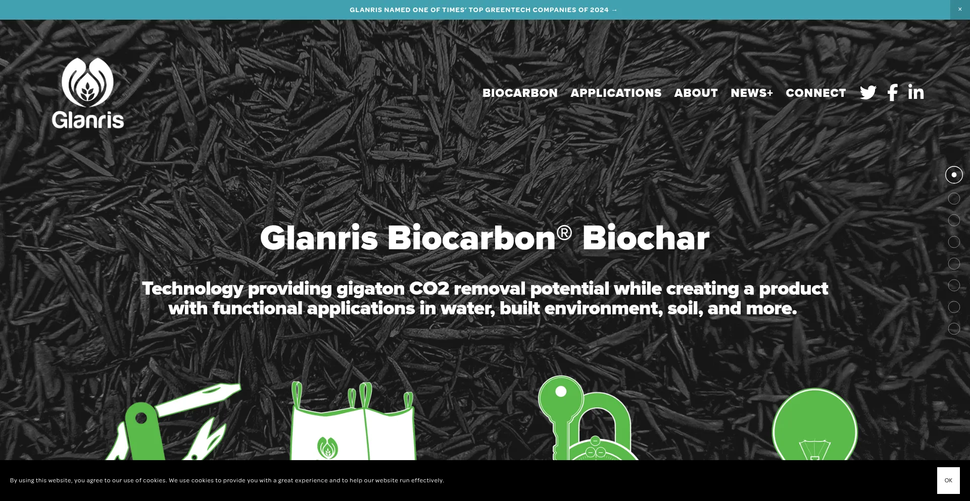 Website screenshot of Glanris.com