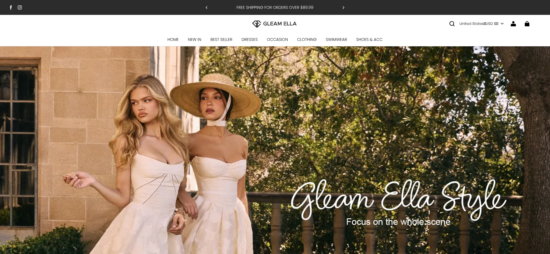 Website screenshot of Gleamella.com