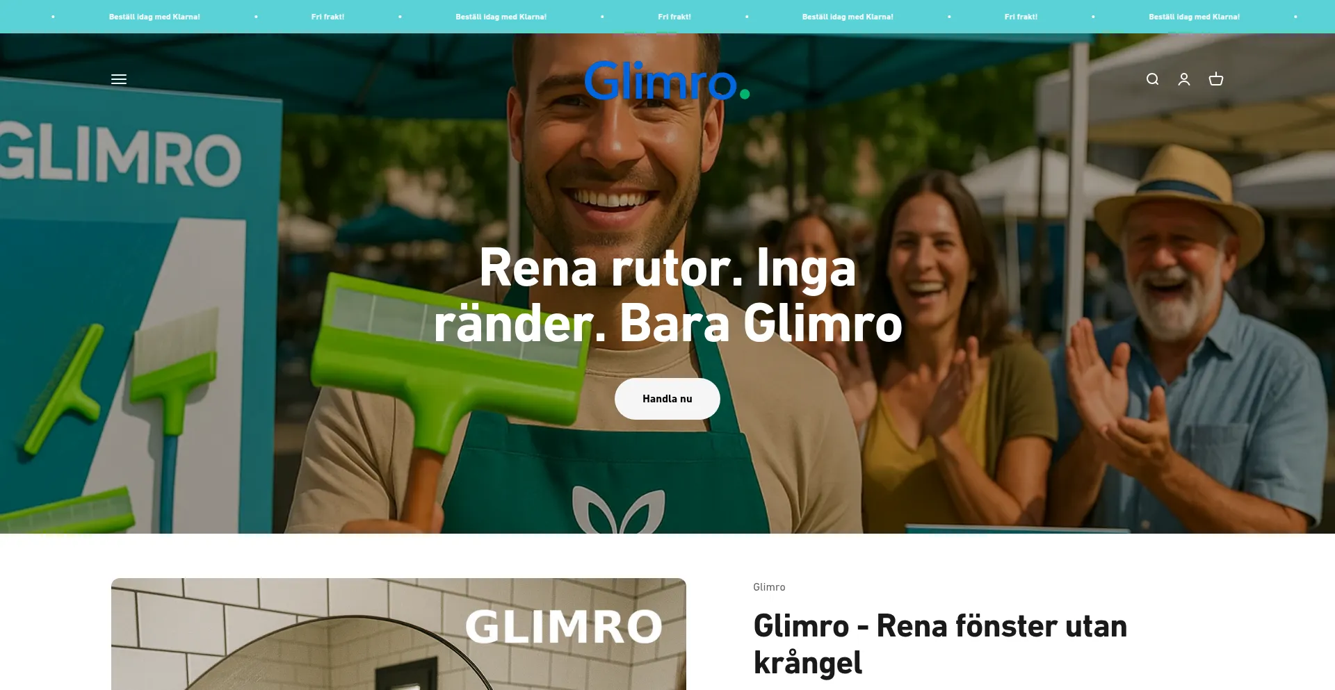 Website screenshot of Glimro.se