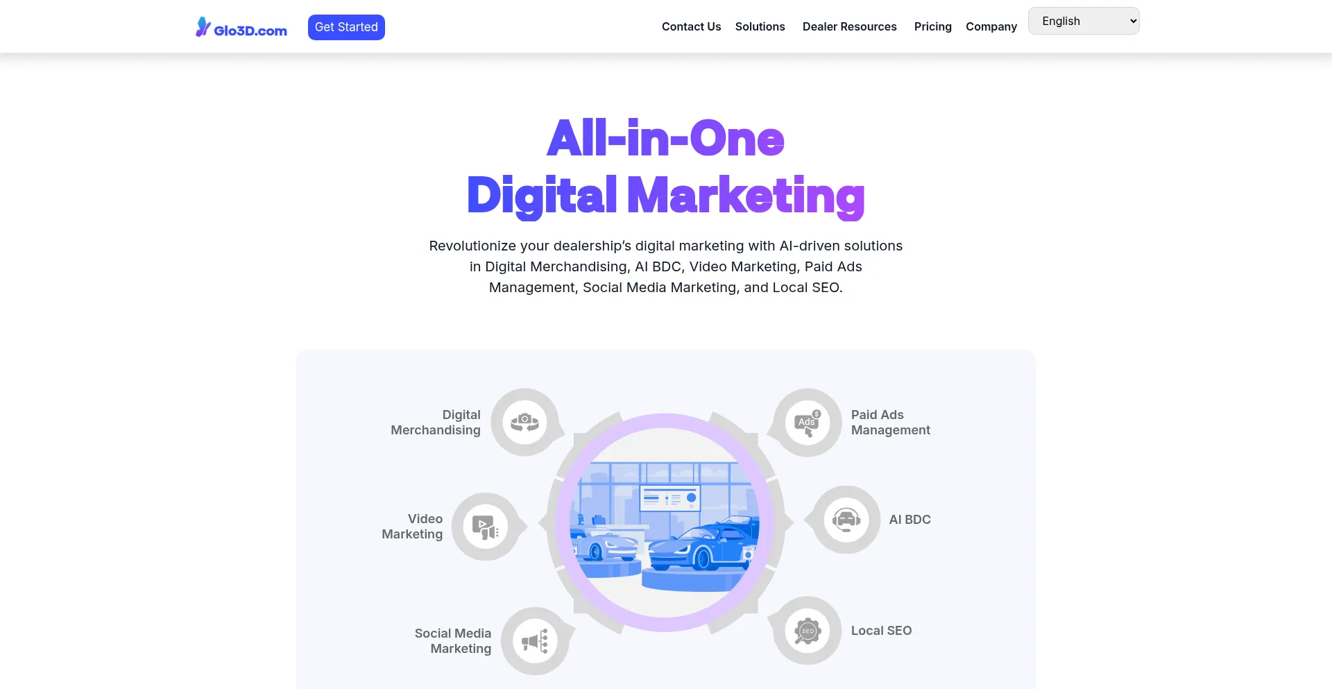 Website screenshot of Glo3d.com
