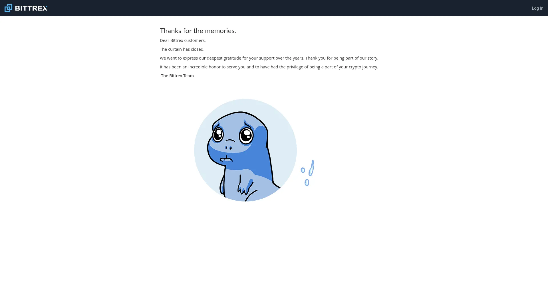 Website screenshot of Global.bittrex.com