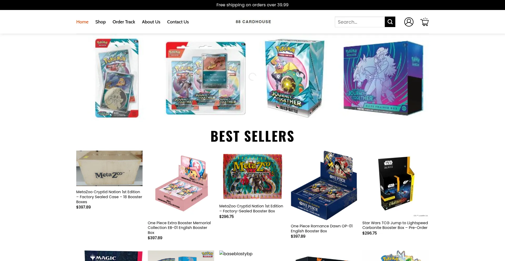 Website screenshot of Global88cardhouse.shop