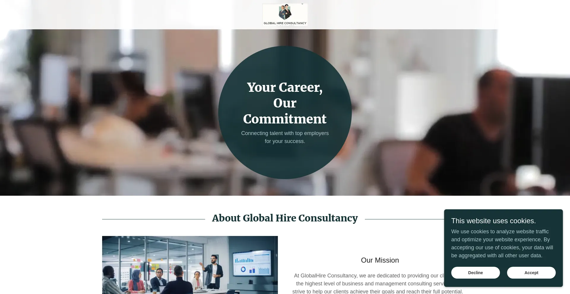 Website screenshot of Global-hireconsultancy.com
