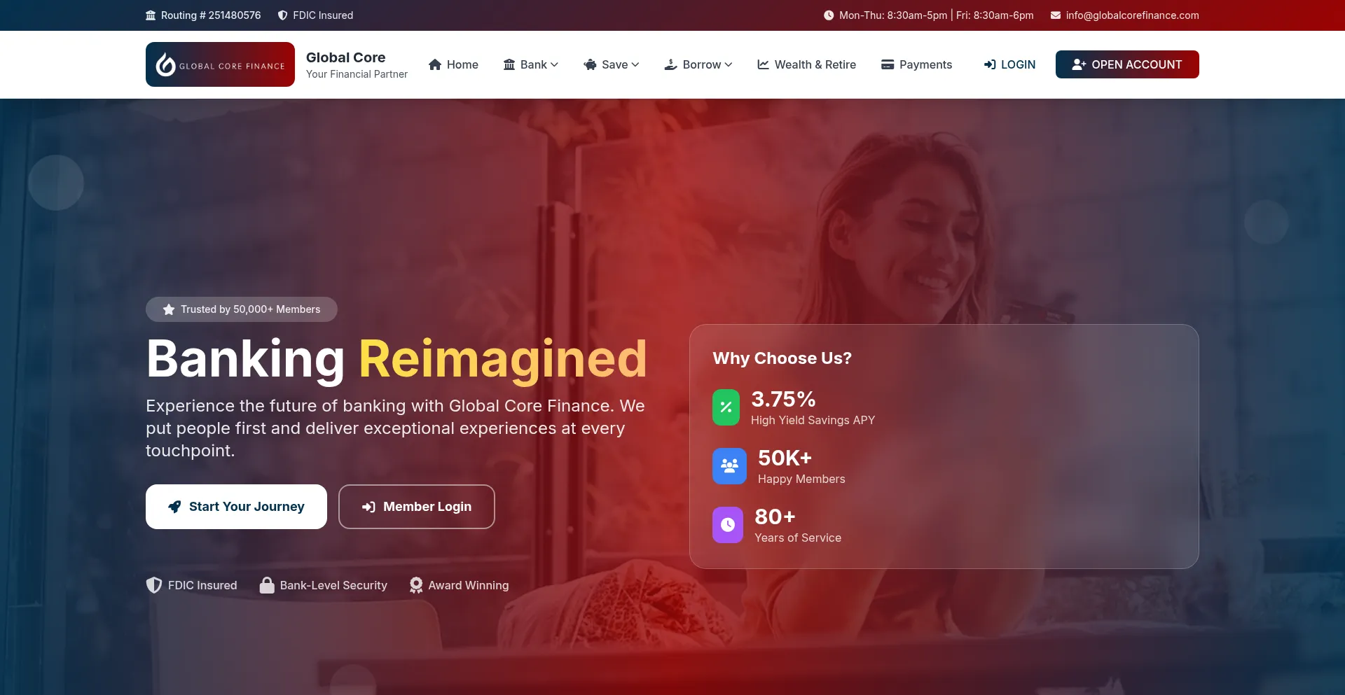 Website screenshot of Globalcorefinance.com
