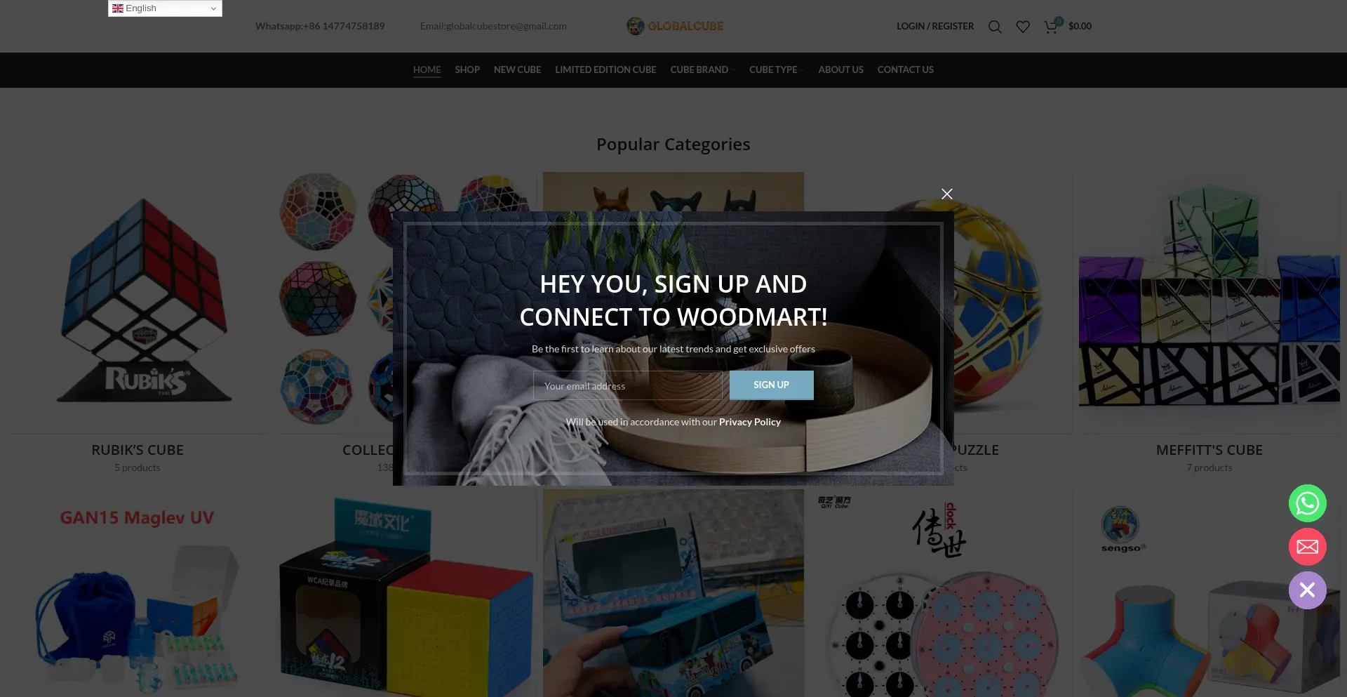 Website screenshot of Globalcube.store
