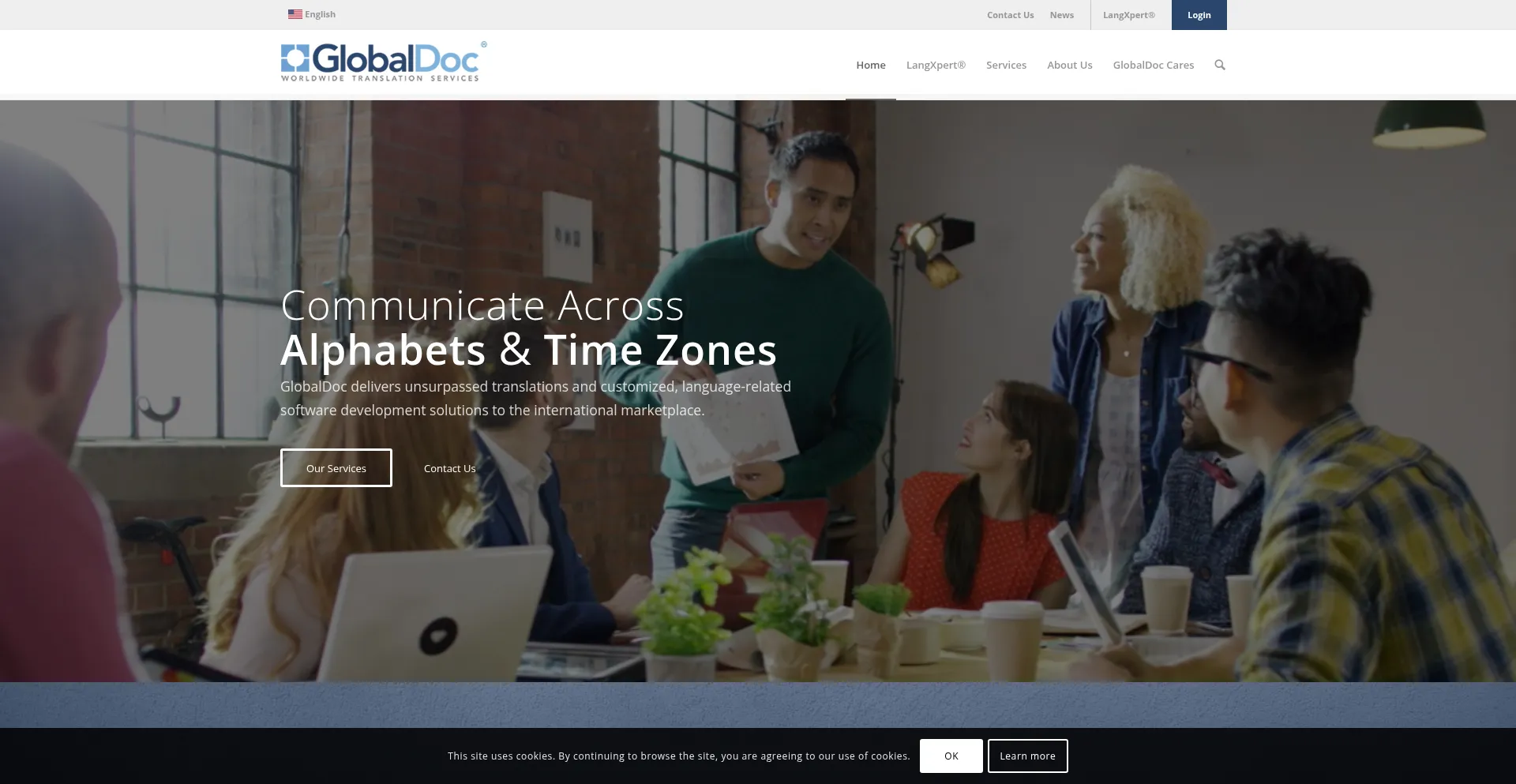 Website screenshot of Globaldoc.com