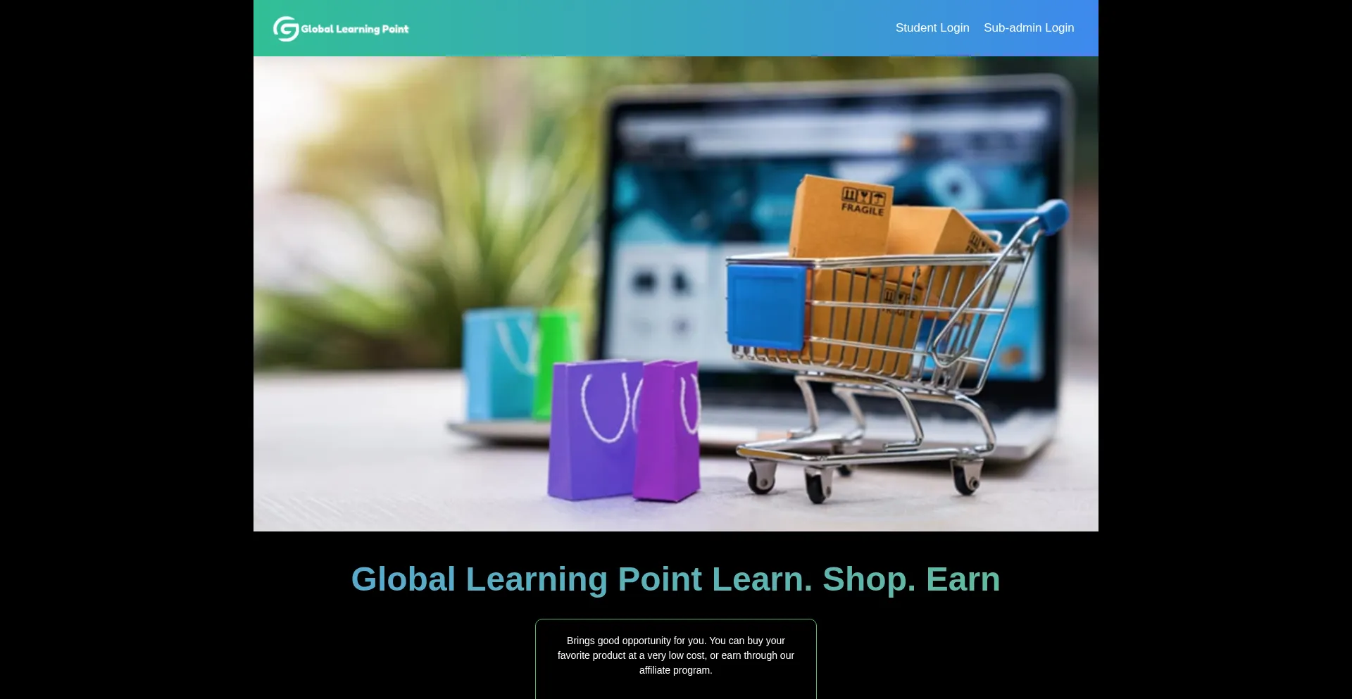 Website screenshot of Globalearningpoint.com