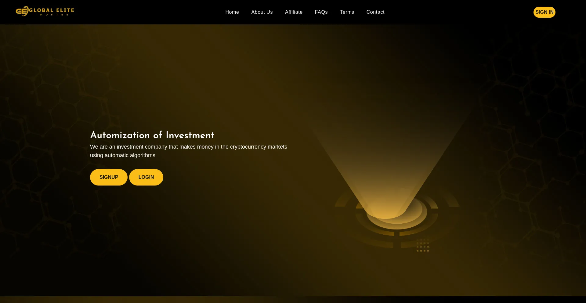 Website screenshot of Globalelitetrustee.org