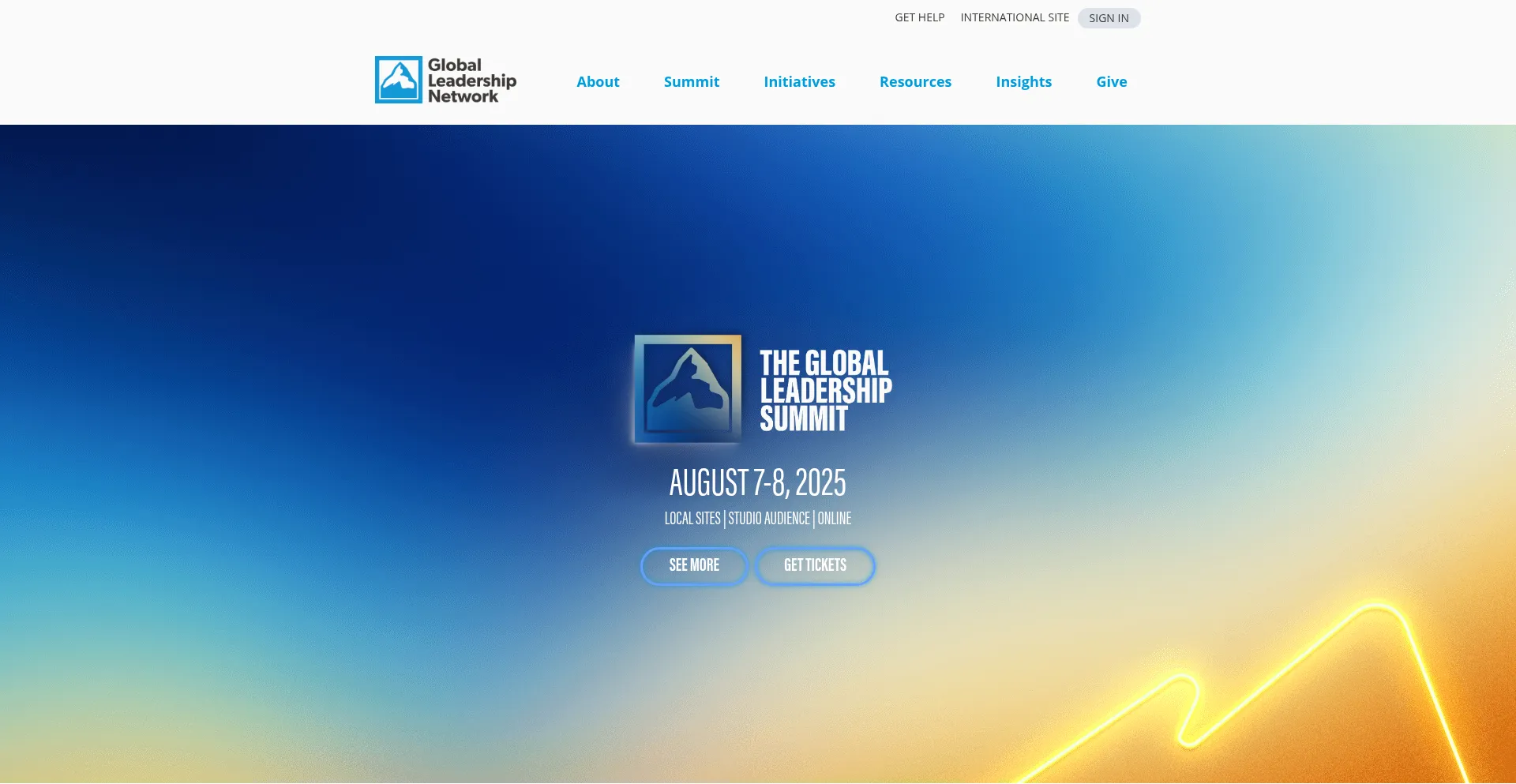 Website screenshot of Globalleadership.org