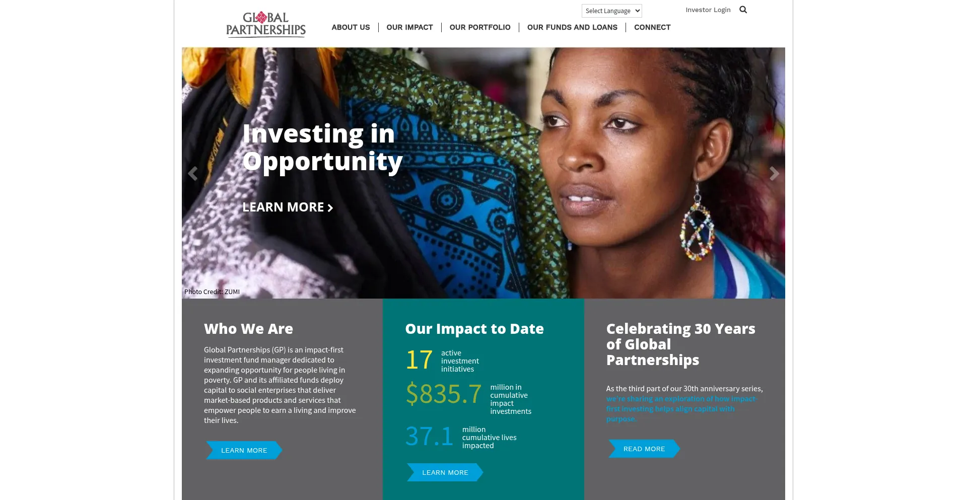 Website screenshot of Globalpartnerships.org