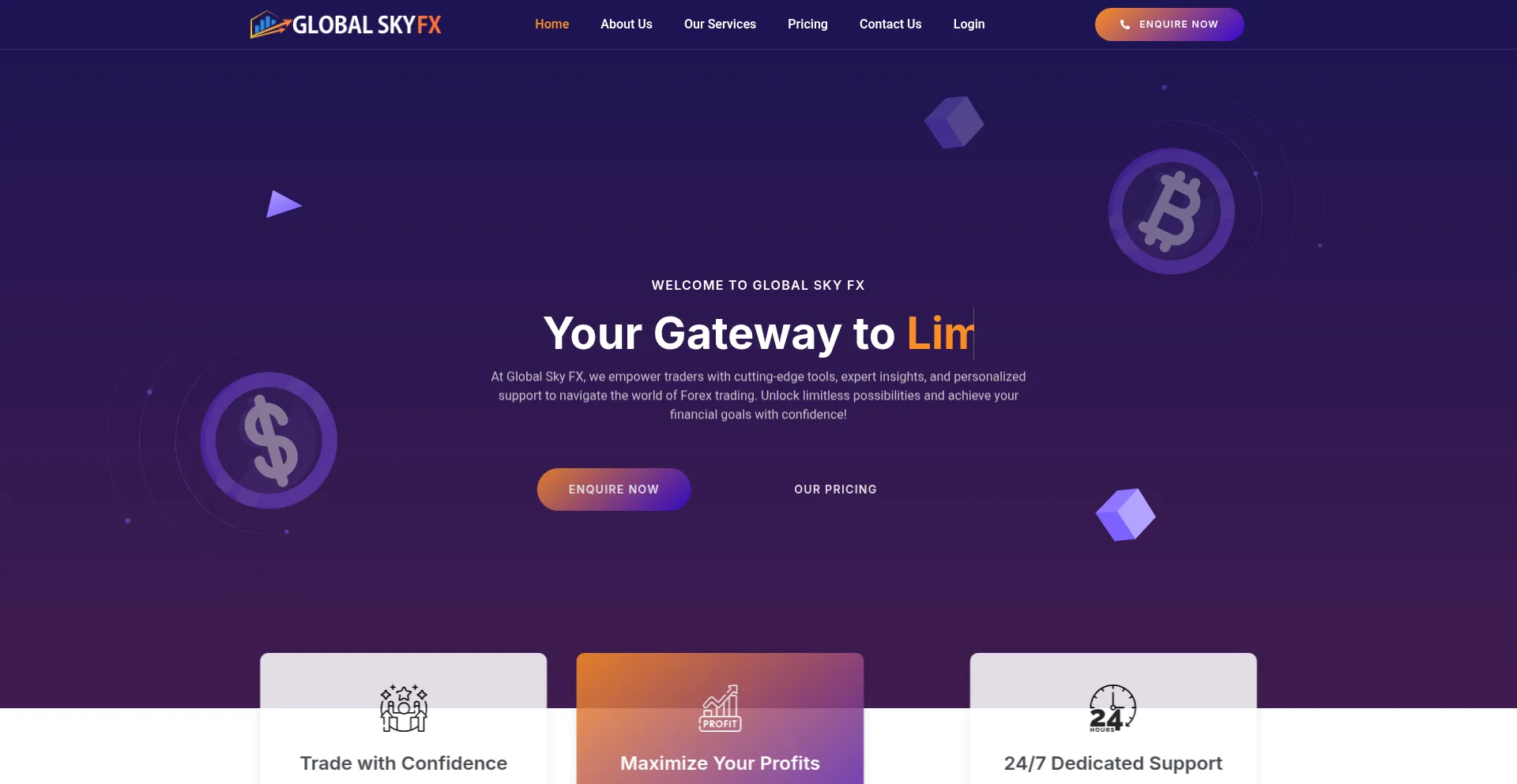 Website screenshot of Globalskyfx.com