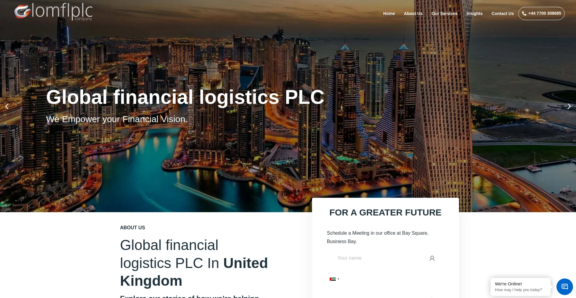 Website screenshot of Glomflplc.com