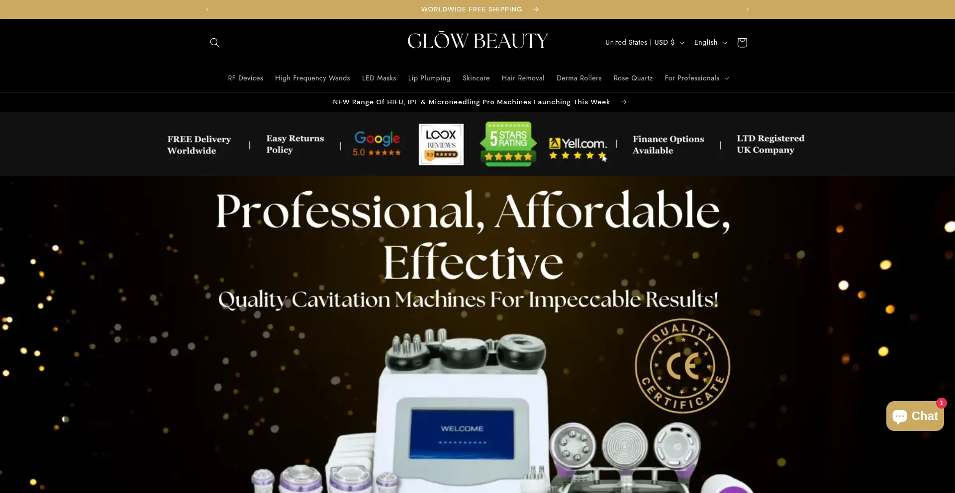 Website screenshot of Glowbeautycase.co.uk