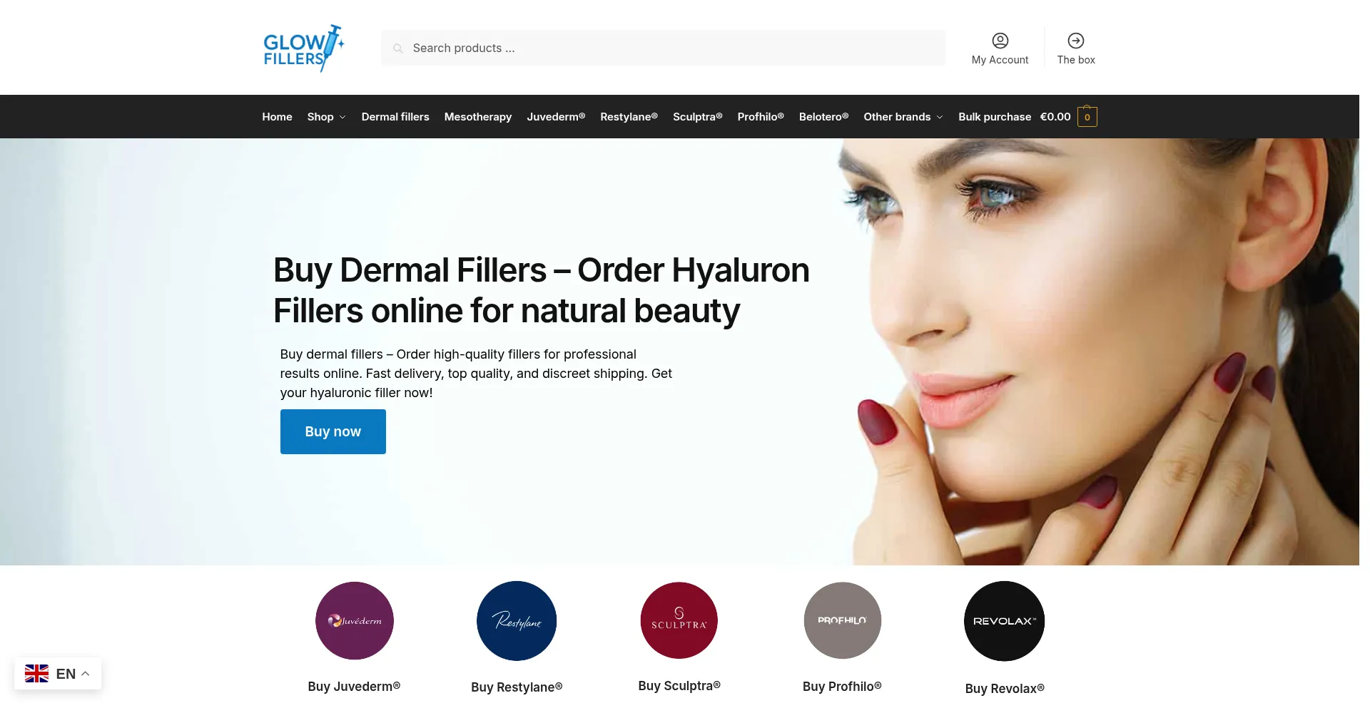 Website screenshot of Glowfillers.com