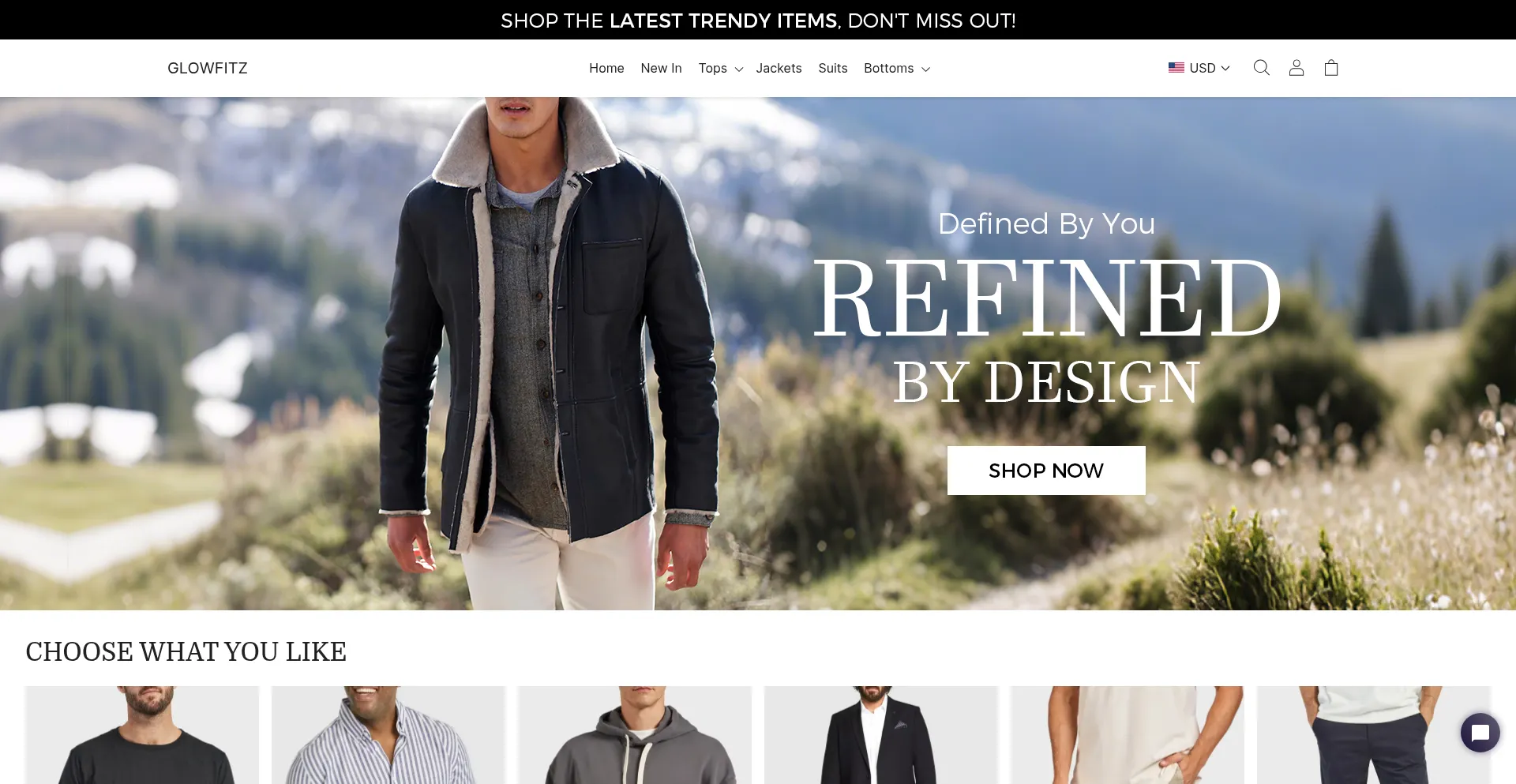 Website screenshot of Glowfitz.com