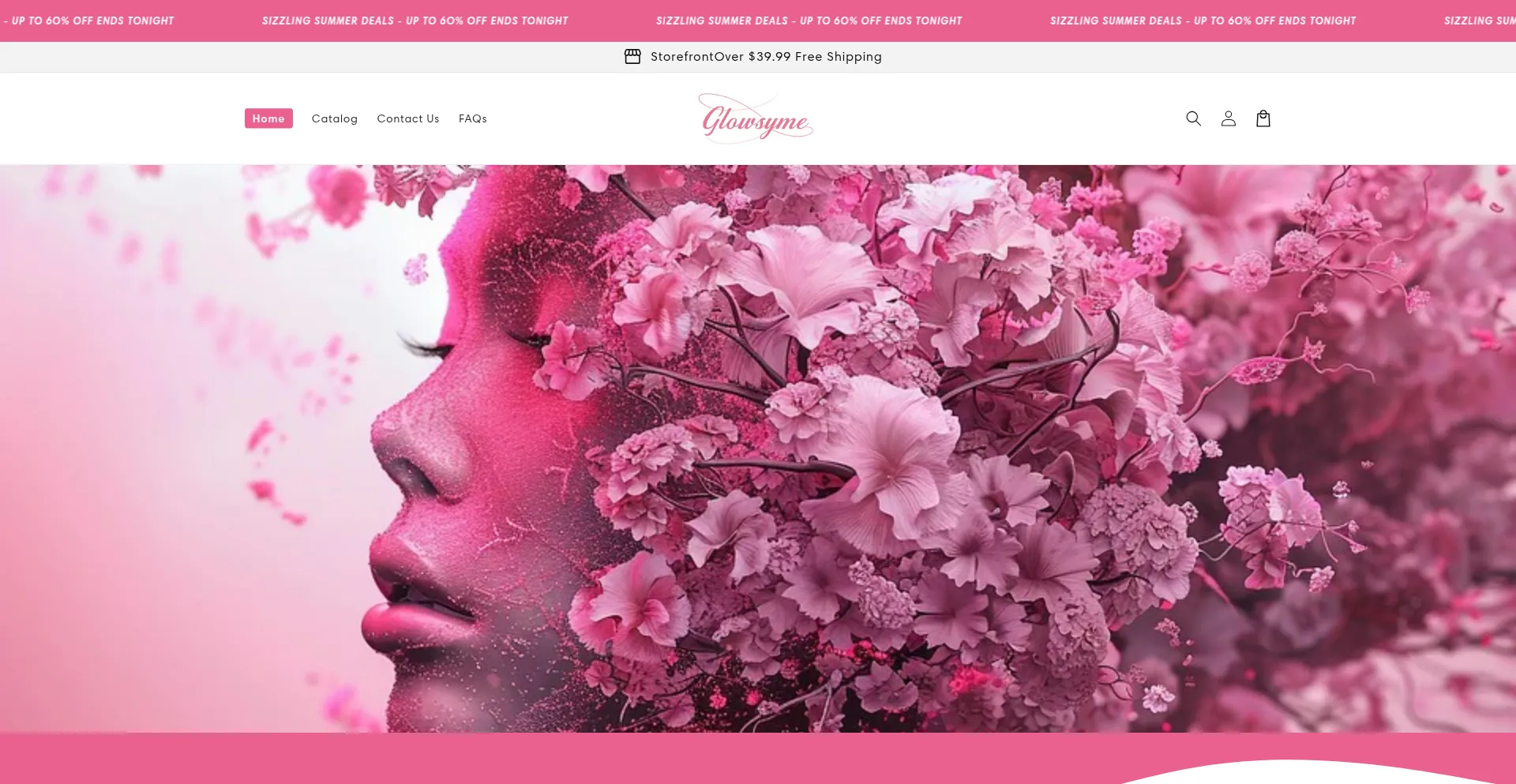 Website screenshot of Glowsyme.com