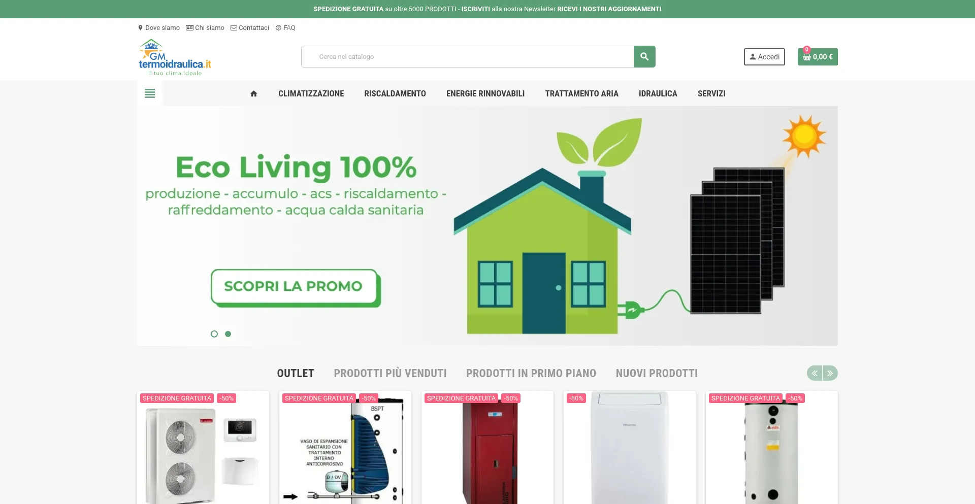 Website screenshot of Gm-termoidraulica.it