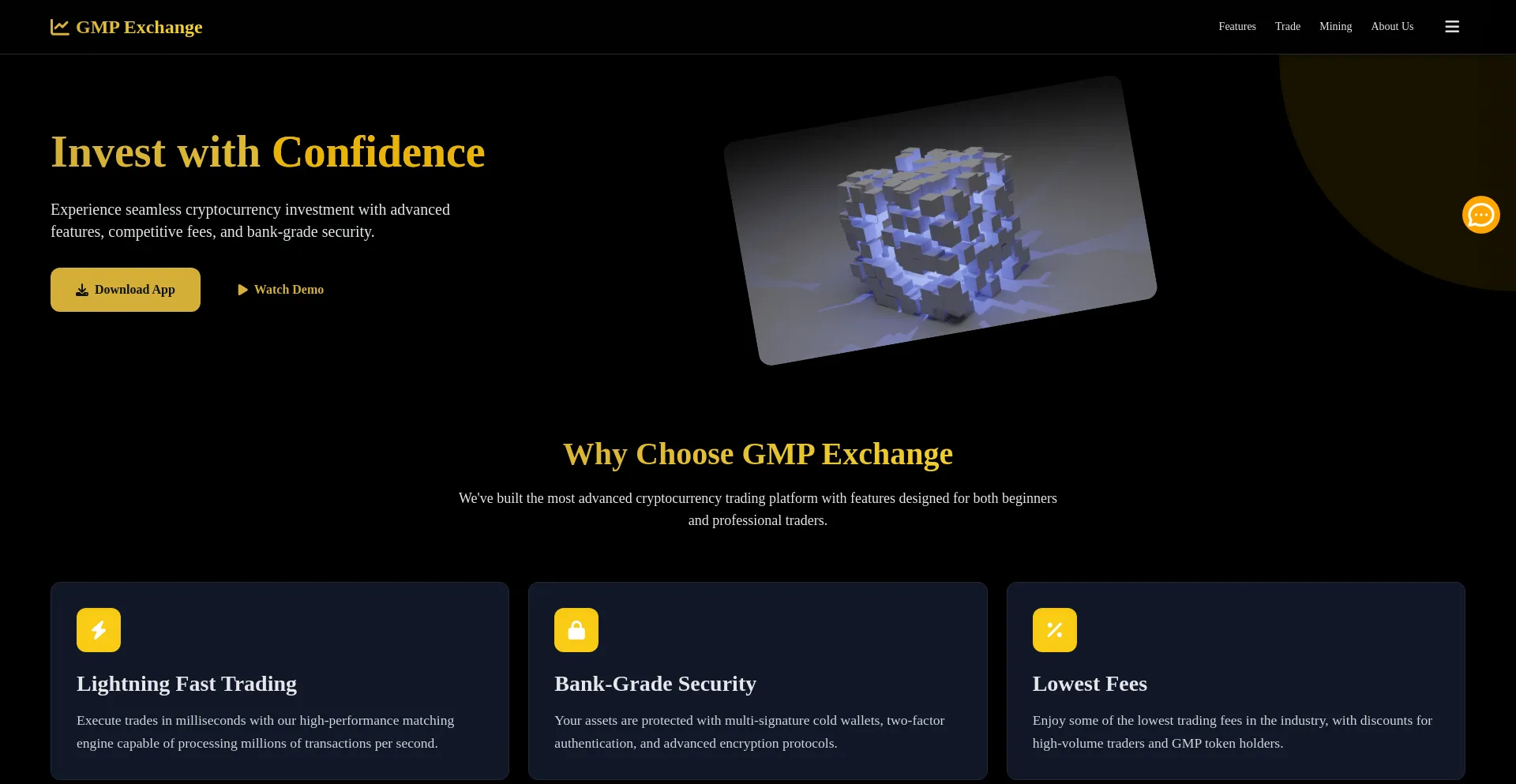 Website screenshot of Gmpexchange.com