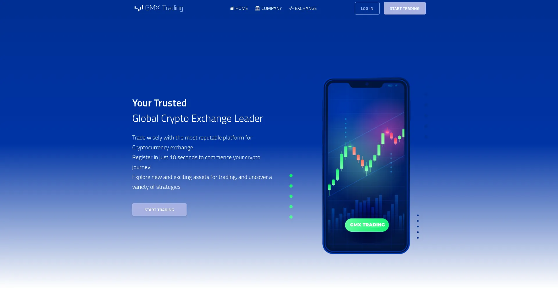 Website screenshot of Gmx-trading.com