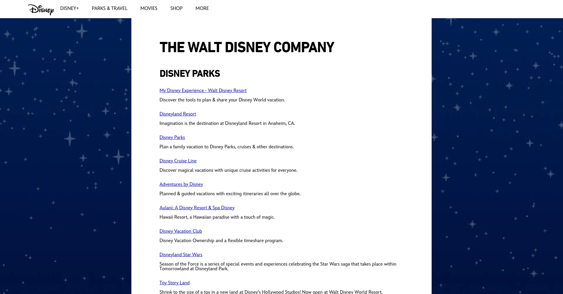 Website screenshot of Go.com