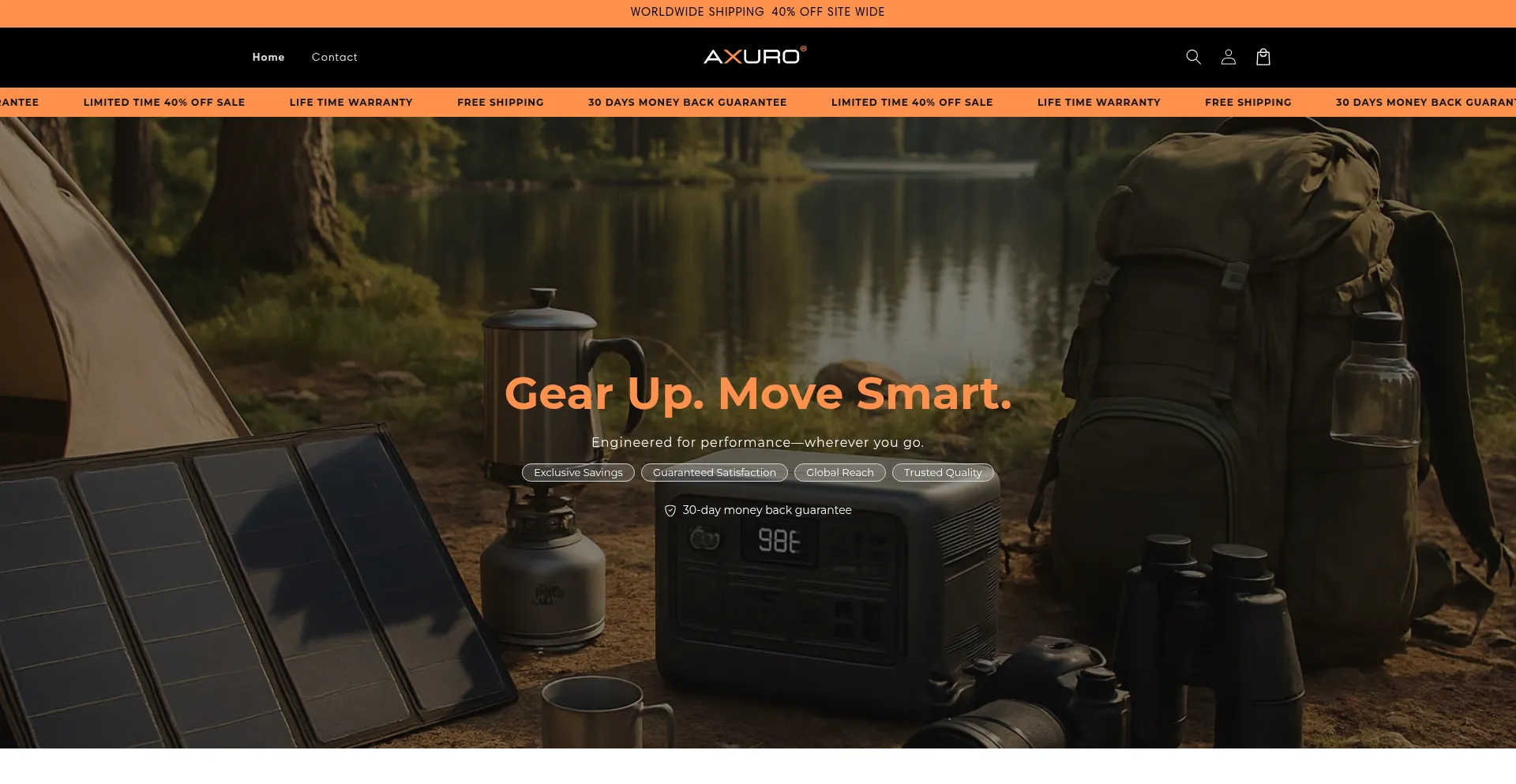 Website screenshot of Goaxuro.store