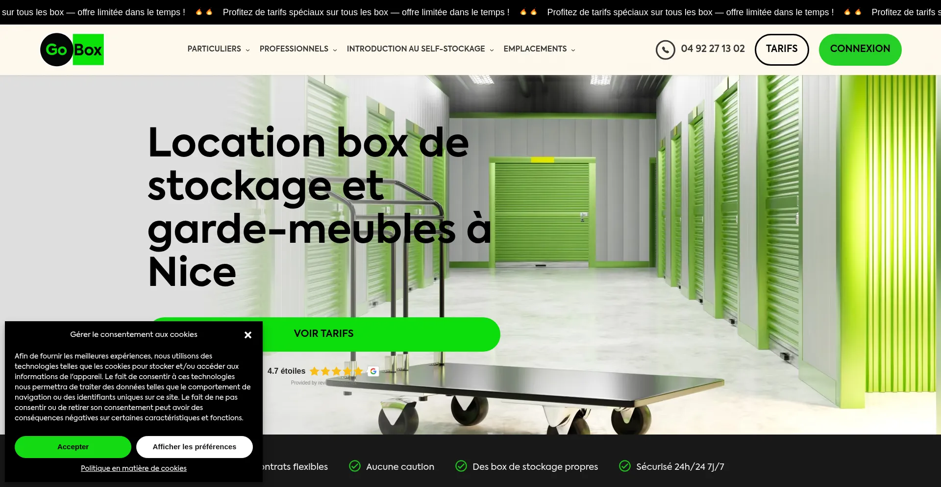 Website screenshot of Gobox.fr