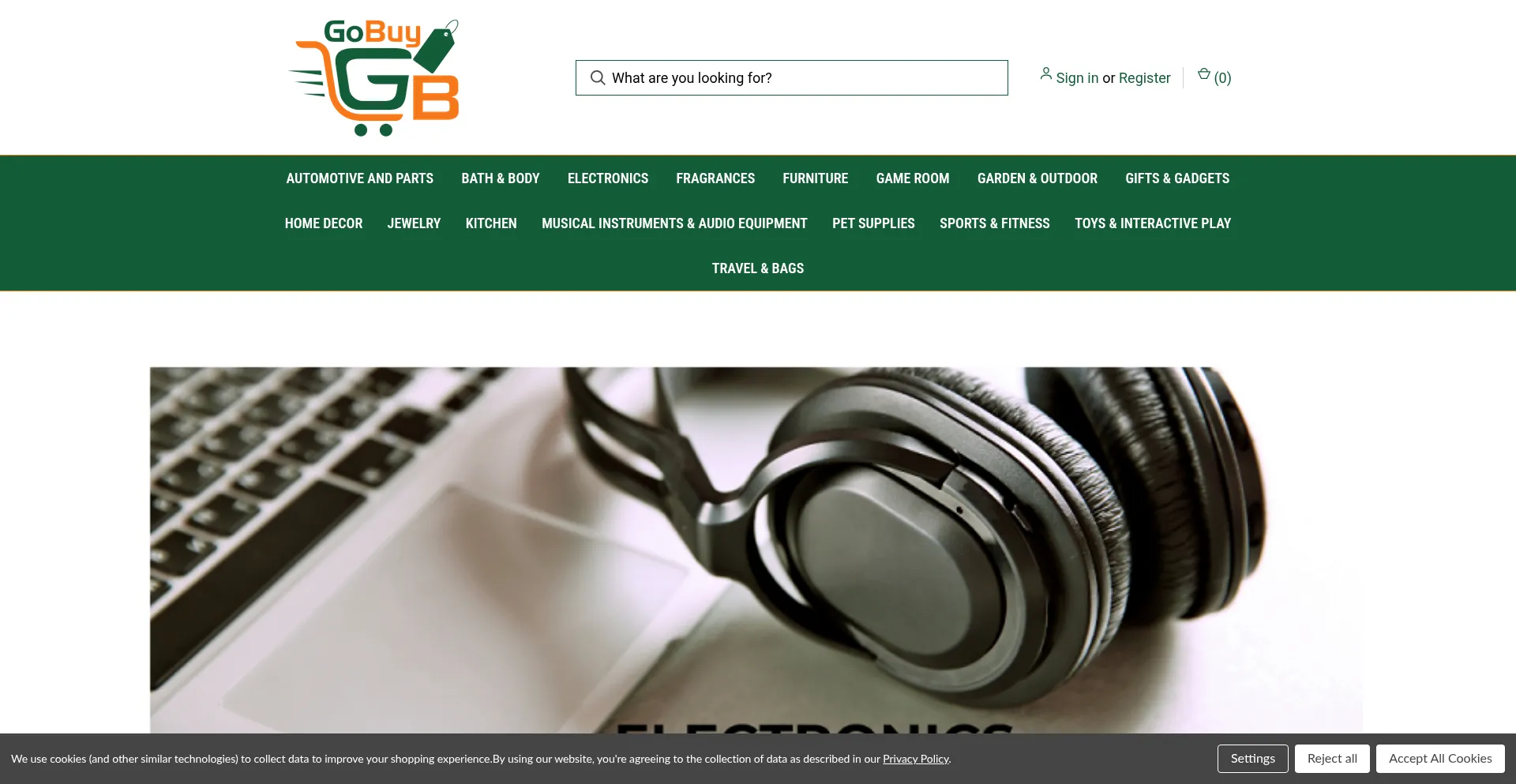 Website screenshot of Gobuygb.com