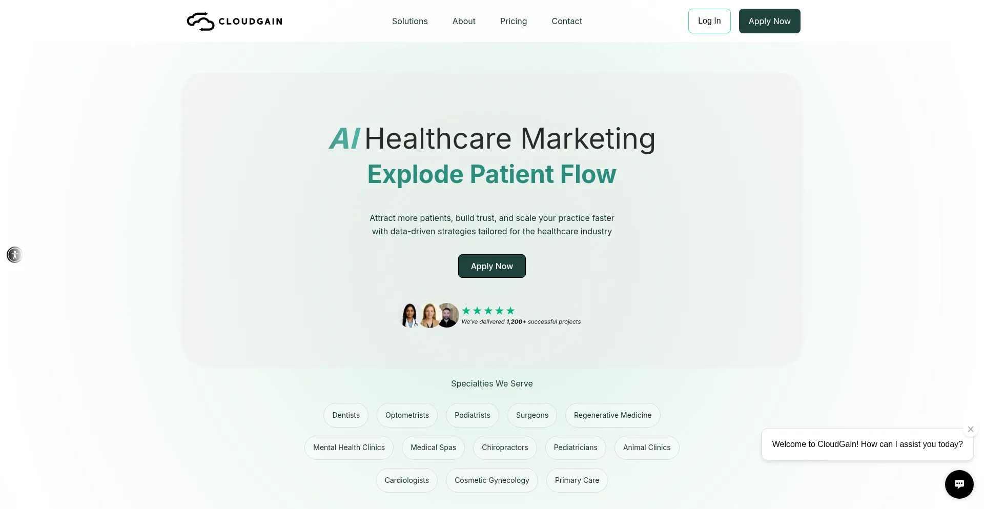 Website screenshot of Gocloudgain.com