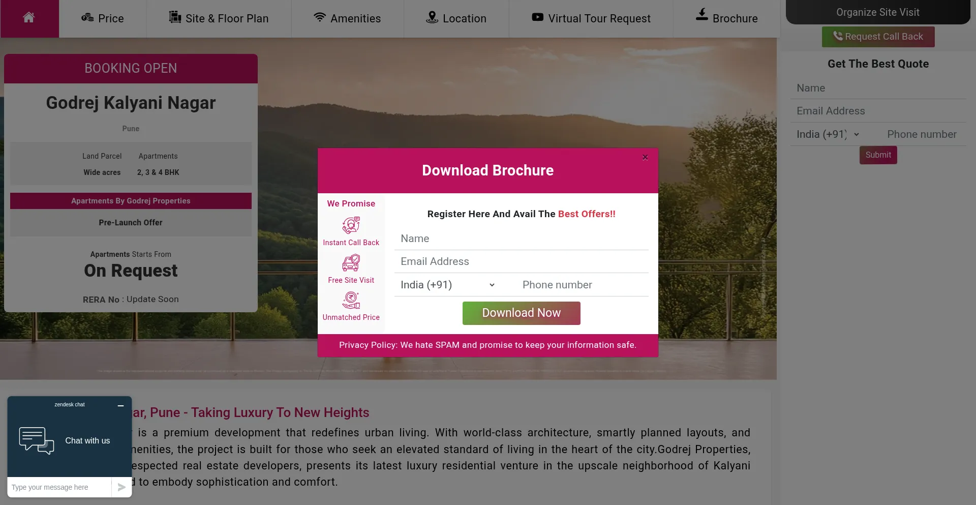 Website screenshot of Godrejkalyaninagar.com
