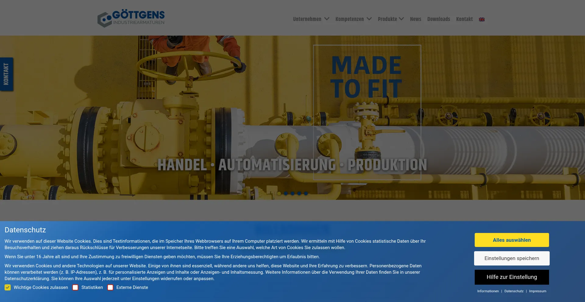 Website screenshot of Goettgens-gmbh.com