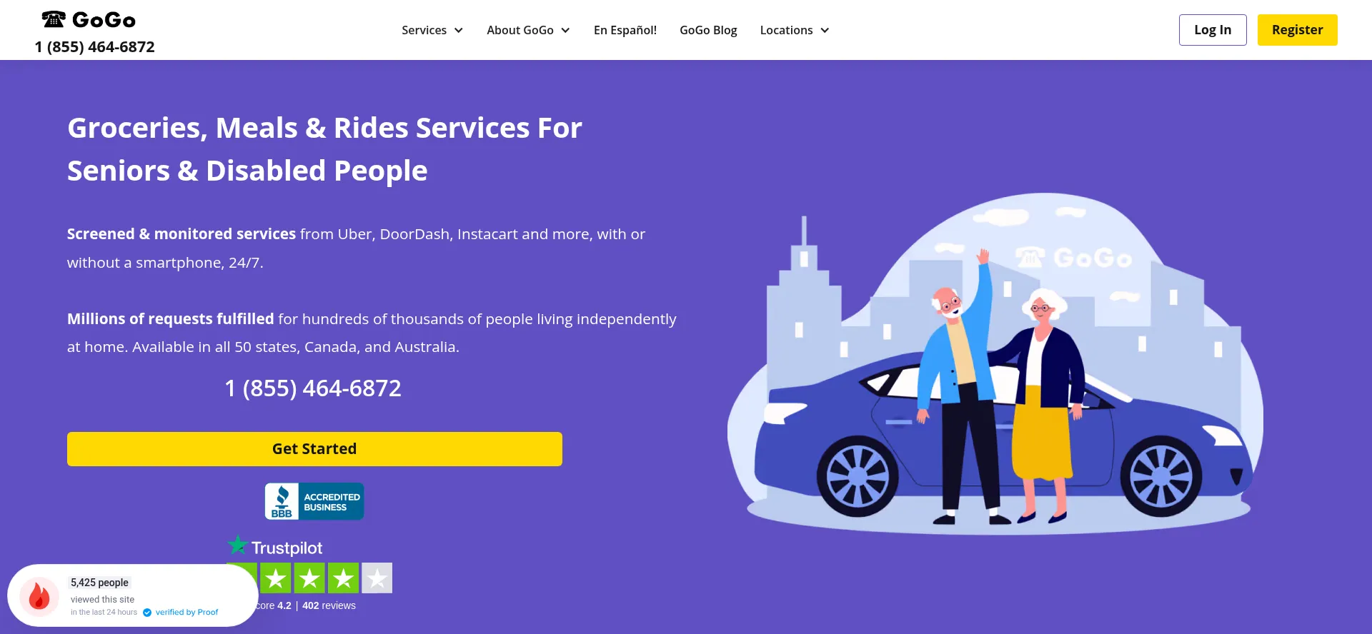 Website screenshot of Gogograndparent.com