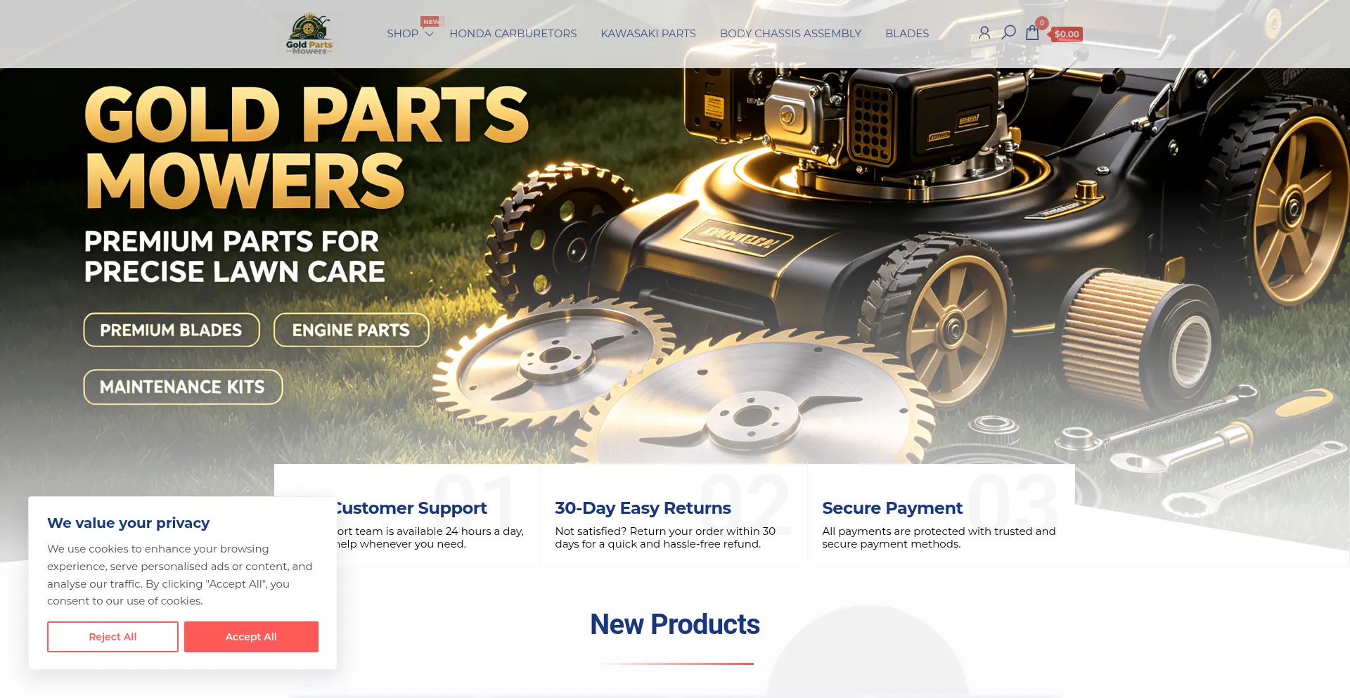 Gold-parts-mowers.com