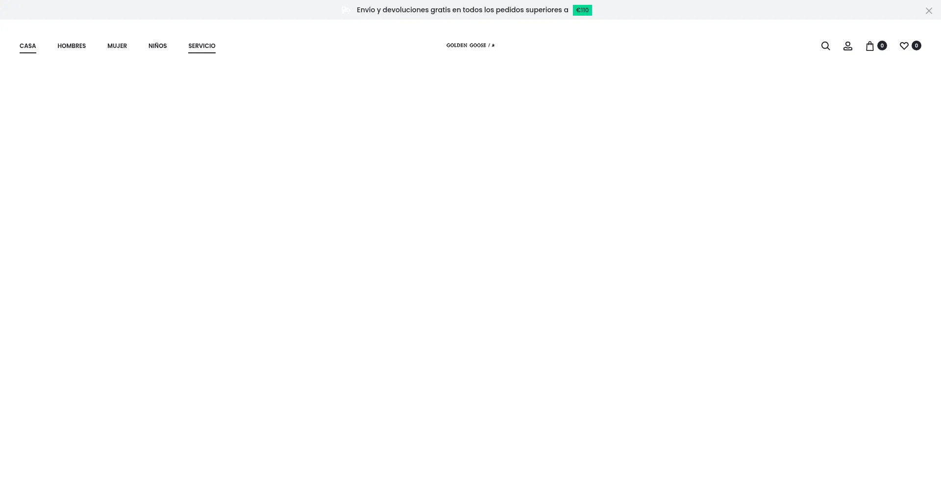 Website screenshot of Goldengoose.com.es