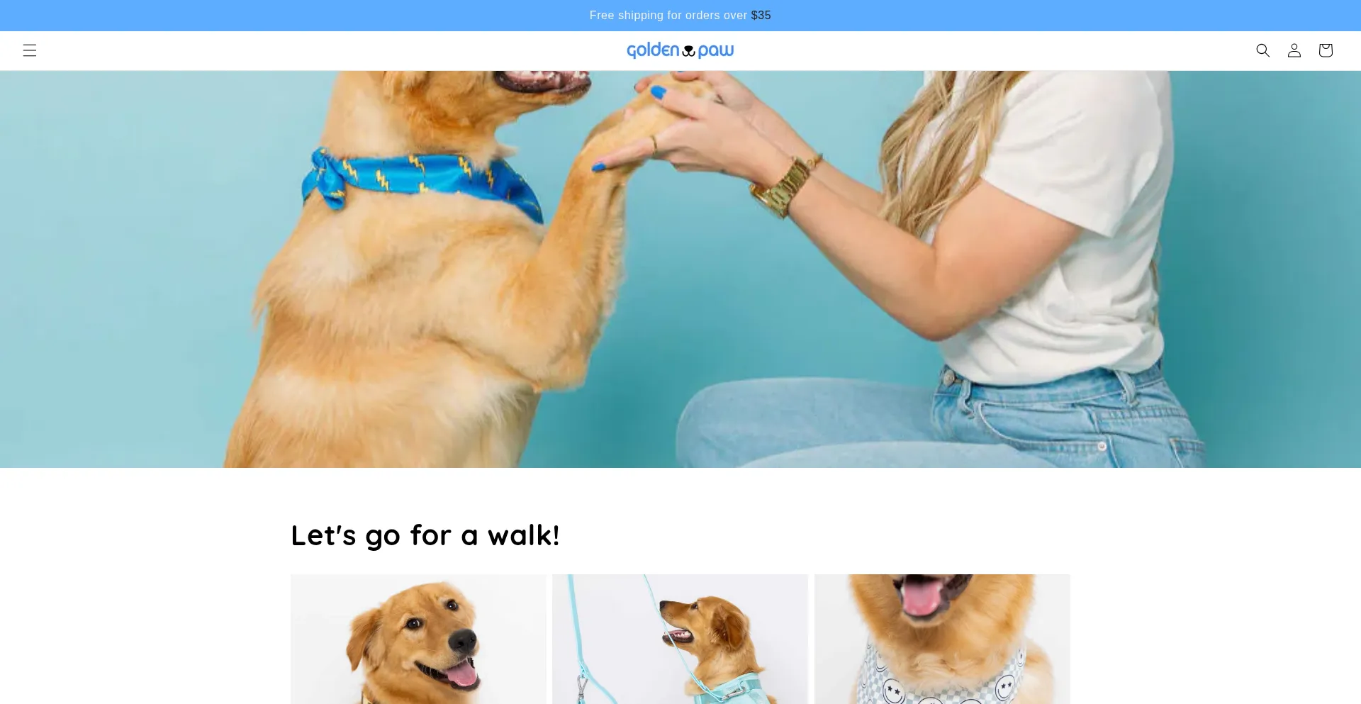 Website screenshot of Goldenpawpr.com