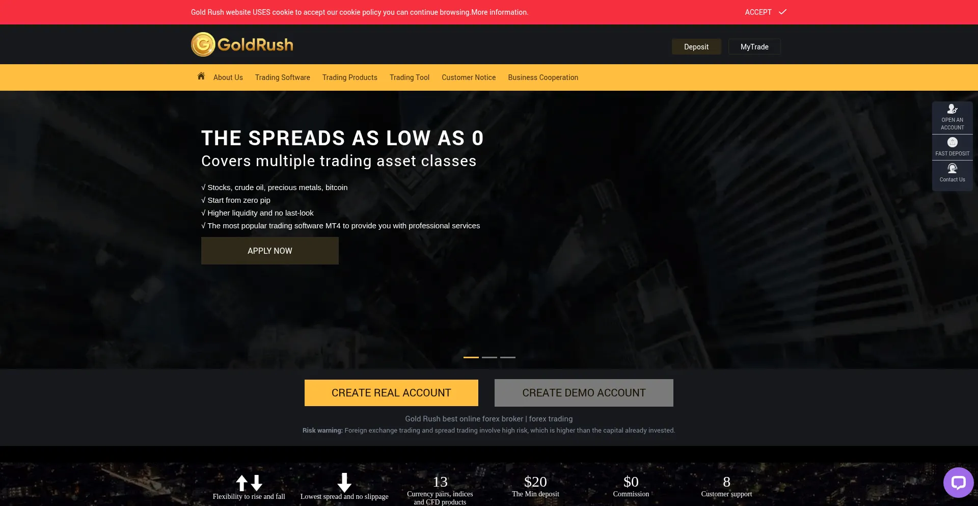 Website screenshot of Goldrushexpert.com