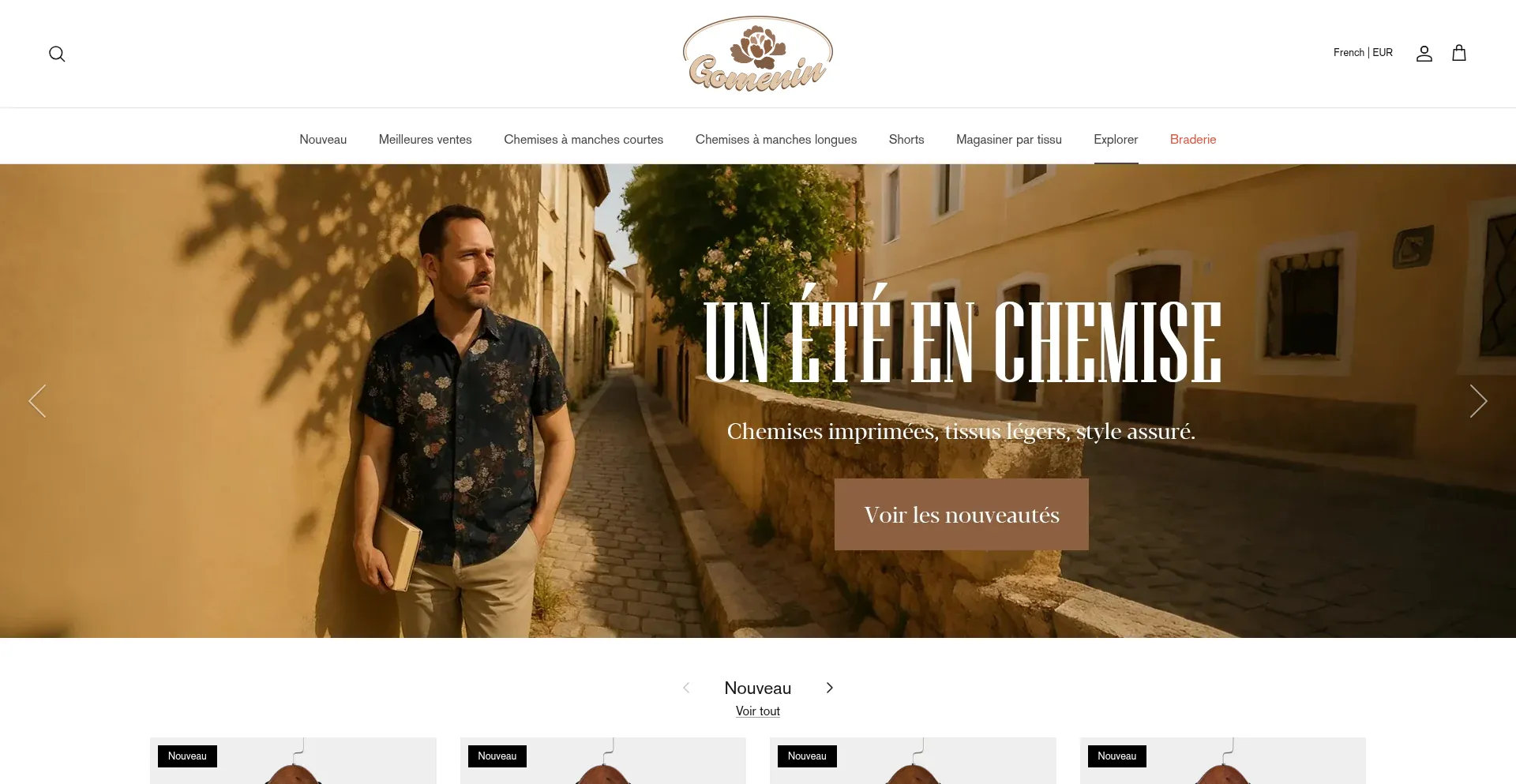 Website screenshot of Gomenin.com