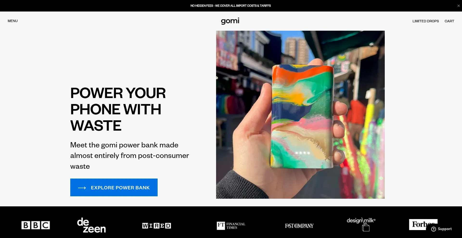 Website screenshot of Gomi.design